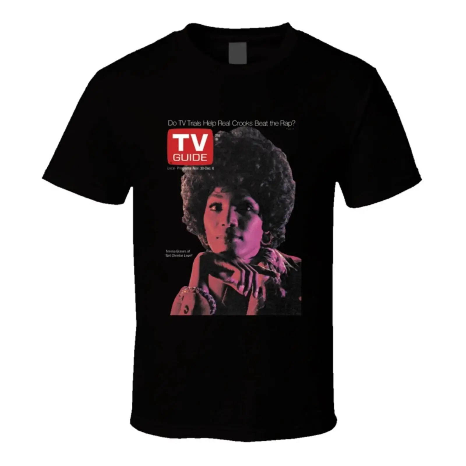 Vintage Fashion Magazine - クリスティ・ラブTVマガジンTシャツ ヴィンテージ ウォッシュド ストリートウェア わずかにオム風のファッション ストレッチ素材のおしゃれなトップス
