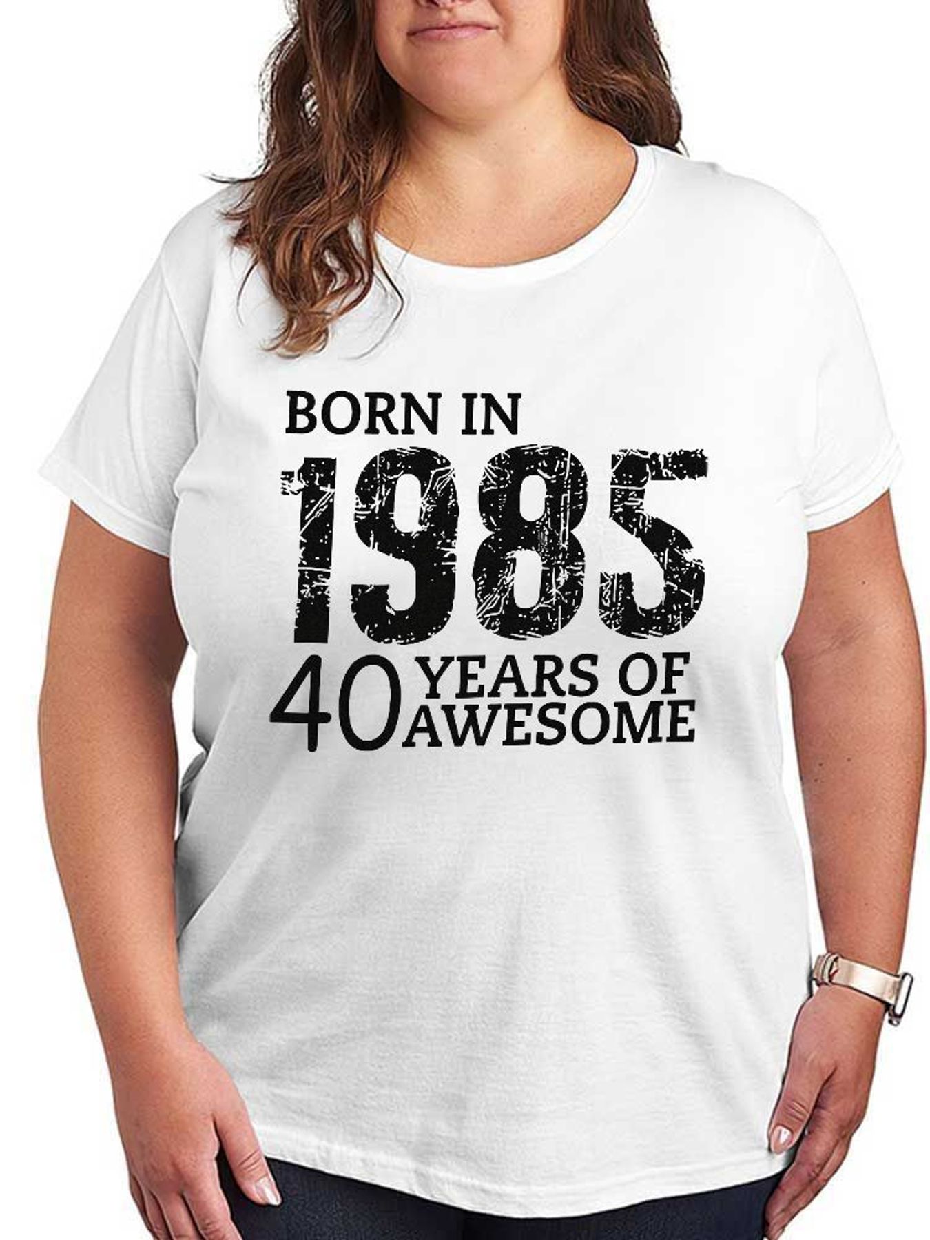Vintage Fashion Years - 1985年生まれ、40年間素晴らしいグラフィックTシャツを提供してきた女性向けファッションストレッチプラスサイズ半袖カジュアルヴィンテージ誕生日プレゼントTシャツトップス