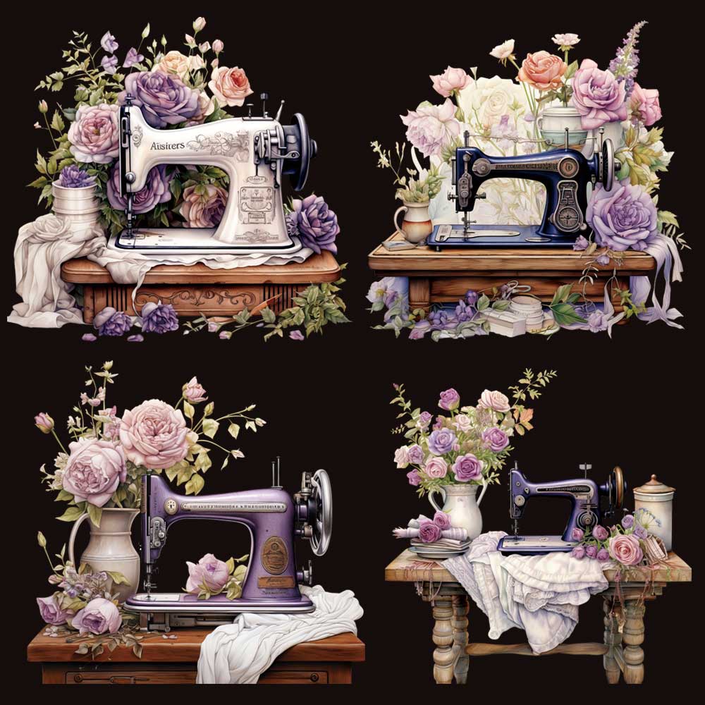 Vintage Fashion Magazine - ファッションミシンアイロン転写衣料用 DIY A レベル洗える Tシャツサーマルステッカーレトロ花パッチアップリケ