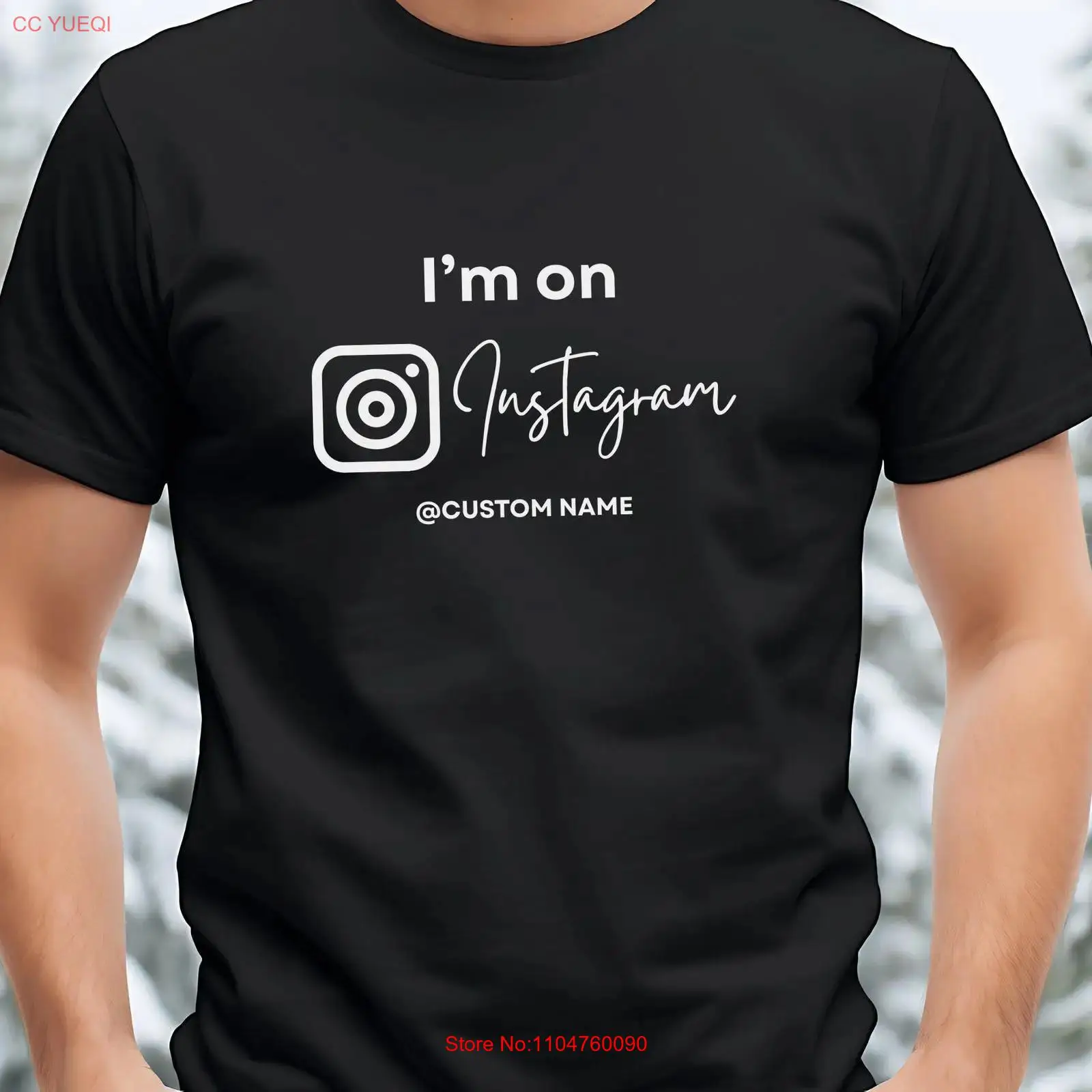 Vintage Fashion Instagram - インスタグラムTシャツ「I'm On」カスタム、あなたのIG名入り、コンテンツクリエイター、ヴィンテージ風ウォッシュ加工、通気性、ユニセックス、多用途、ファッション、ソフト素材