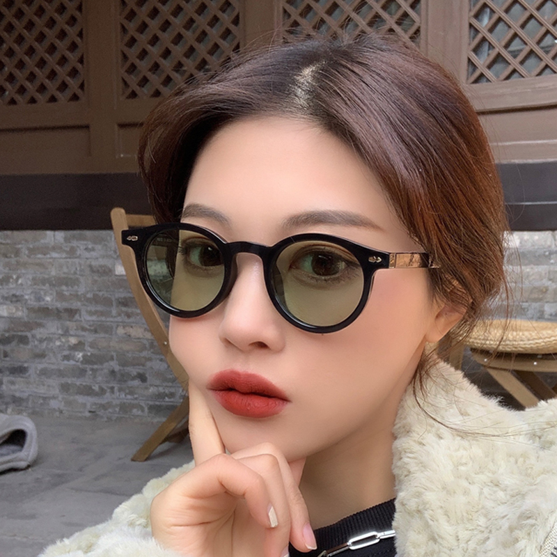 Vintage Fashion Images - 新しい小さな丸いサングラス男性女性ヴィンテージファッションブランドデザイナーメガネ太陽ヴィンテージドライビングアイウェア