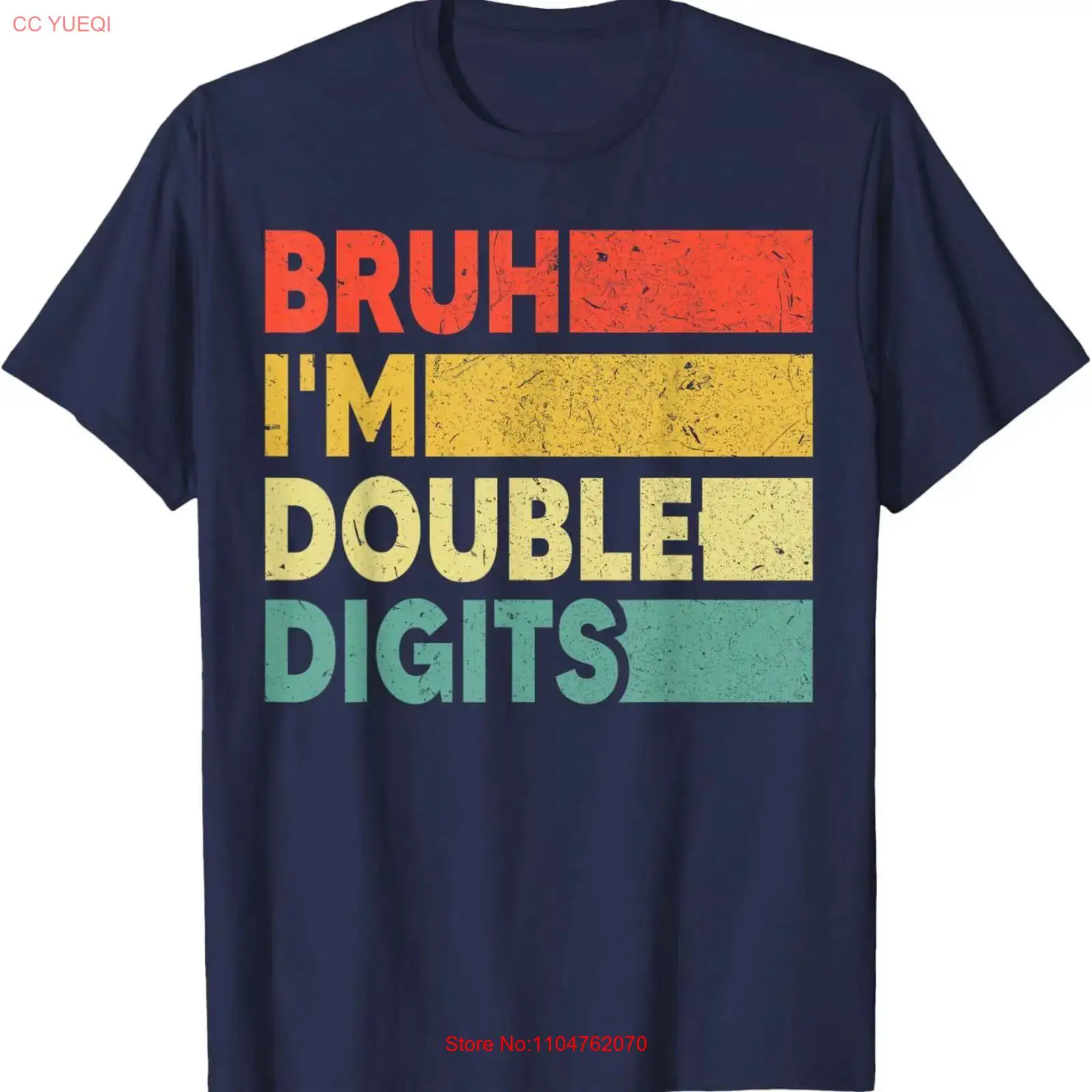 Vintage Fashion Years - 10歳の誕生日 ブルーハーイ、私は2桁の数字です 10歳 Tシャツ ヴィンテージ ウォッシュ加工