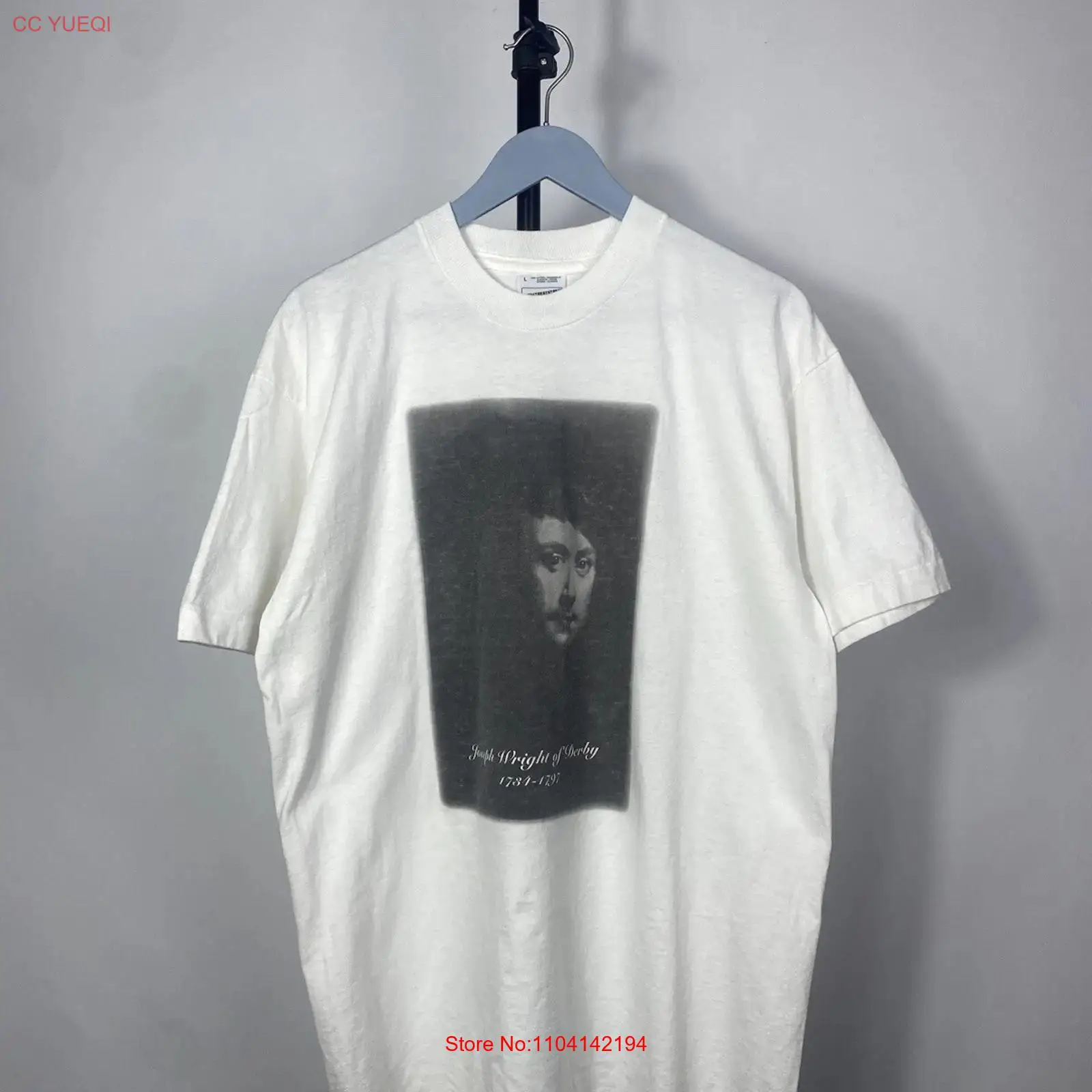Vintage Fashion Archive - ヴィンテージ90年代アーカイブアート ジョセフ・ライト・オブ・ダービー Tシャツ メンズLサイズ ヴィンテージウォッシュドトップス 日常着