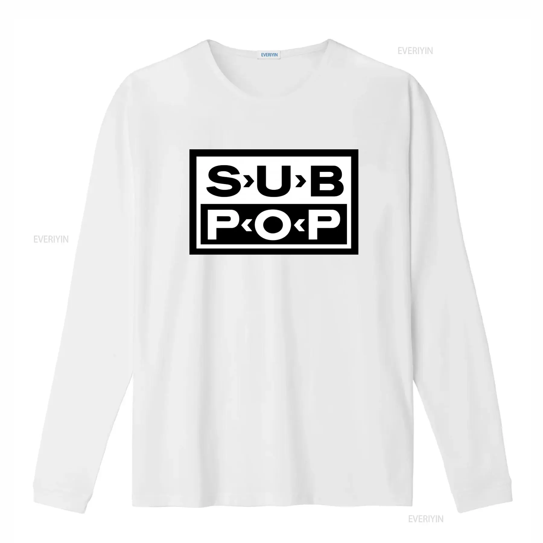 サブポップロゴTシャツ ブラック ホワイトプリント レトロス - Vintage Fashion Style Men のレビューと価格