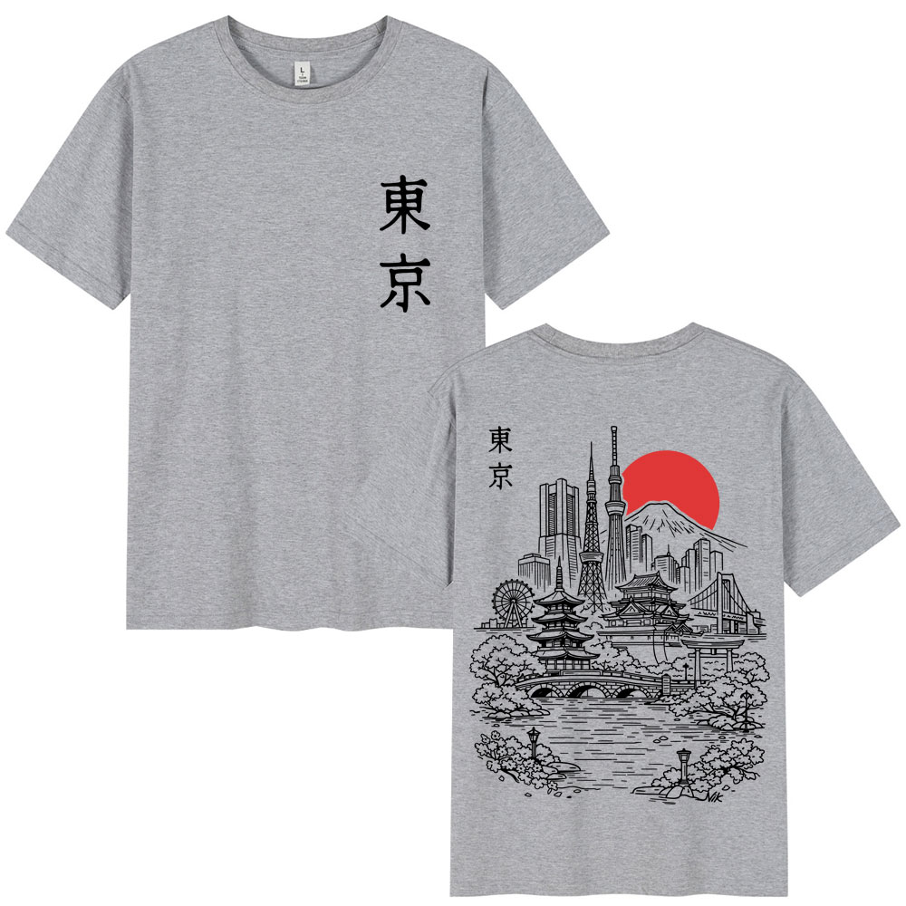 日本の東京スタイル桜旅行グラフィック Tシャツ男性女性ファッ - Vintage Fashion Tokyo のレビューと価格