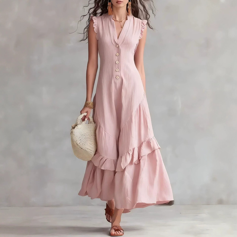 女性のエレガントなコットンリネンルーズパーティードレスファッ - Vintage Fashion Women Dresses のレビューと価格