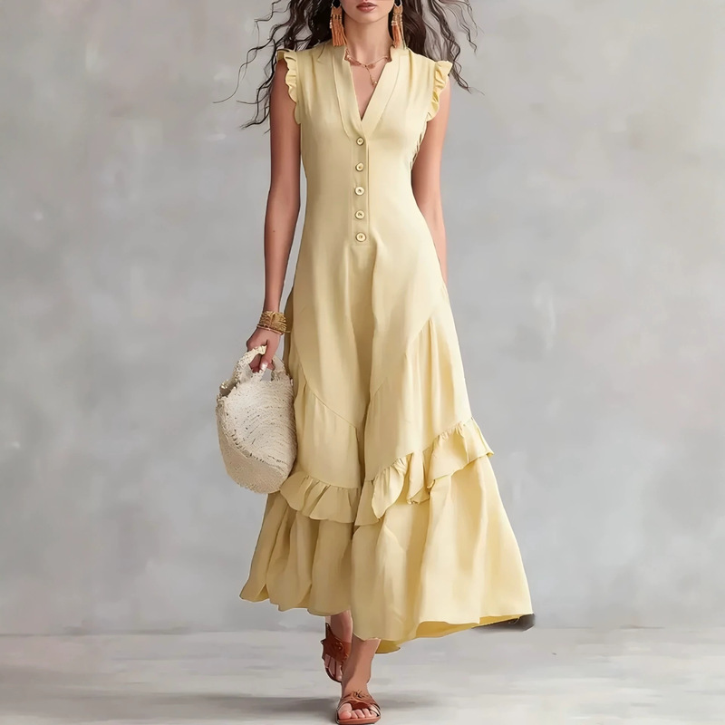 女性のエレガントなコットンリネンルーズパーティードレスファッ - Vintage Fashion Women Dresses のレビューと価格