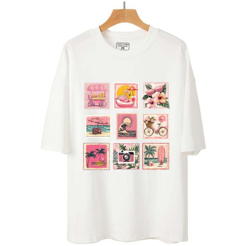 7 センチメートルピンクレトロスタンプ熱伝達粘着コンビネーシ - Vintage Fashion Magazine のレビューと価格