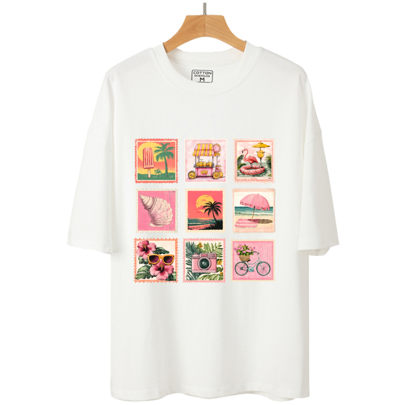 7 センチメートルピンクレトロスタンプ熱伝達粘着コンビネーシ - Vintage Fashion Magazine のレビューと価格