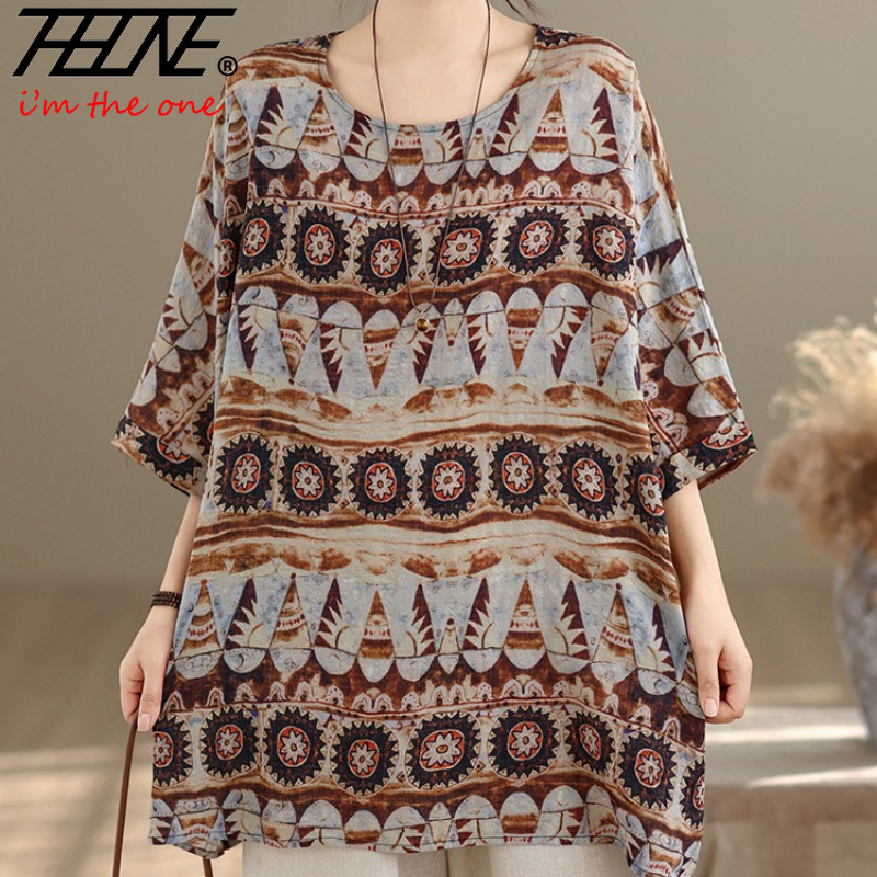 THHONE プラスサイズのファッション夏の女性のブラウスコ - Vintage Fashion Plus Size のレビューと価格