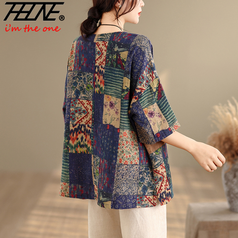 THHONE プラスサイズのファッション夏の女性のブラウスコ - Vintage Fashion Plus Size のレビューと価格