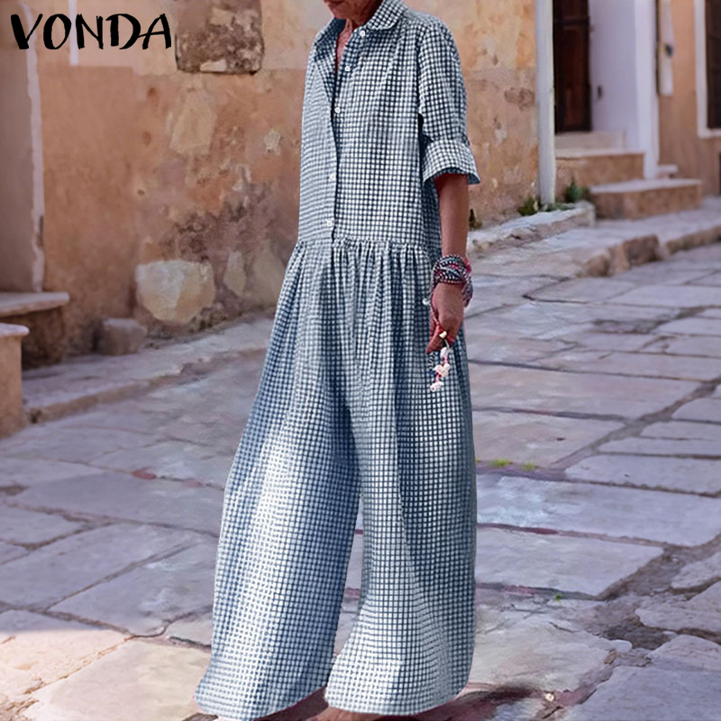 プラスサイズ 5XL VONDA ヴィンテージジャンプスーツ - Vintage Fashion Plus Size のレビューと価格