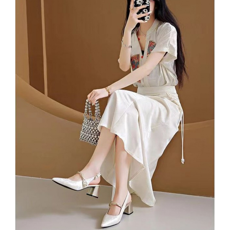 2026年 エレガントな女性用 ポインテッドトゥ スリングバ - Vintage Fashion Prints のレビューと価格