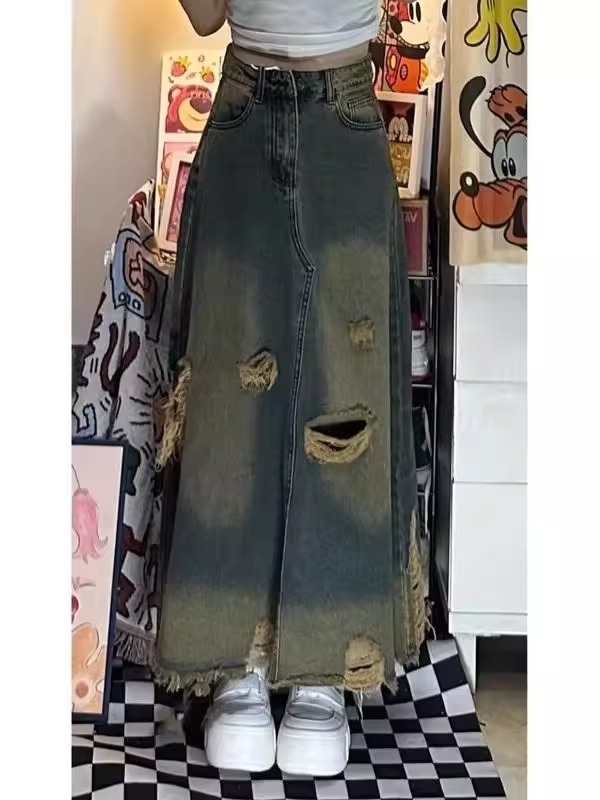 ハイウエストAラインミディ丈デニムスカート レディース ダメ - Denim Skirt Midi Vintage のレビューと価格
