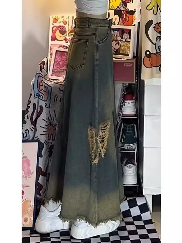 ハイウエストAラインミディ丈デニムスカート レディース ダメ - Denim Skirt Midi Vintage のレビューと価格