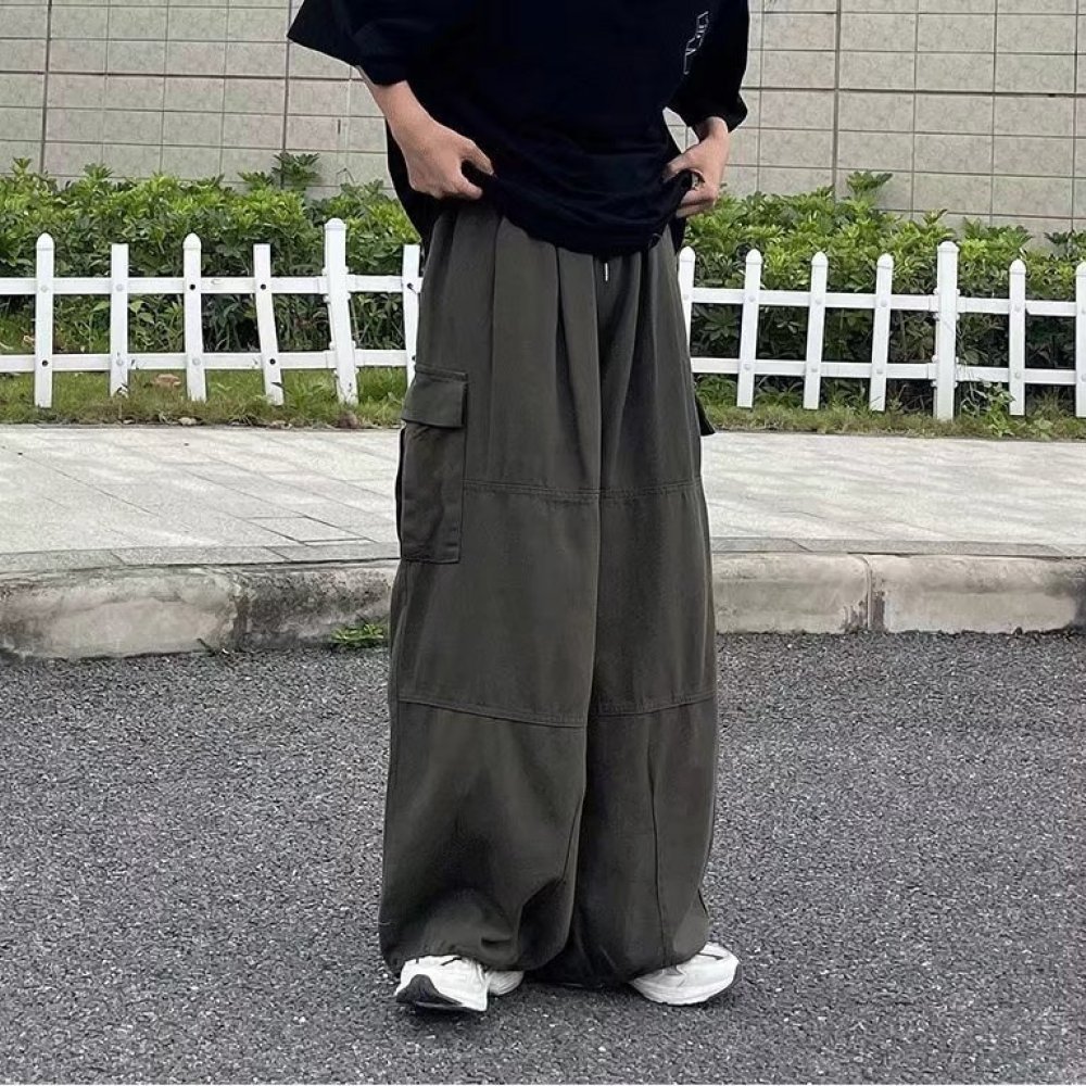 日本のストリートウェアカーゴパンツ メンズ ルーズストレート - Vintage Fashion Style Men のレビューと価格