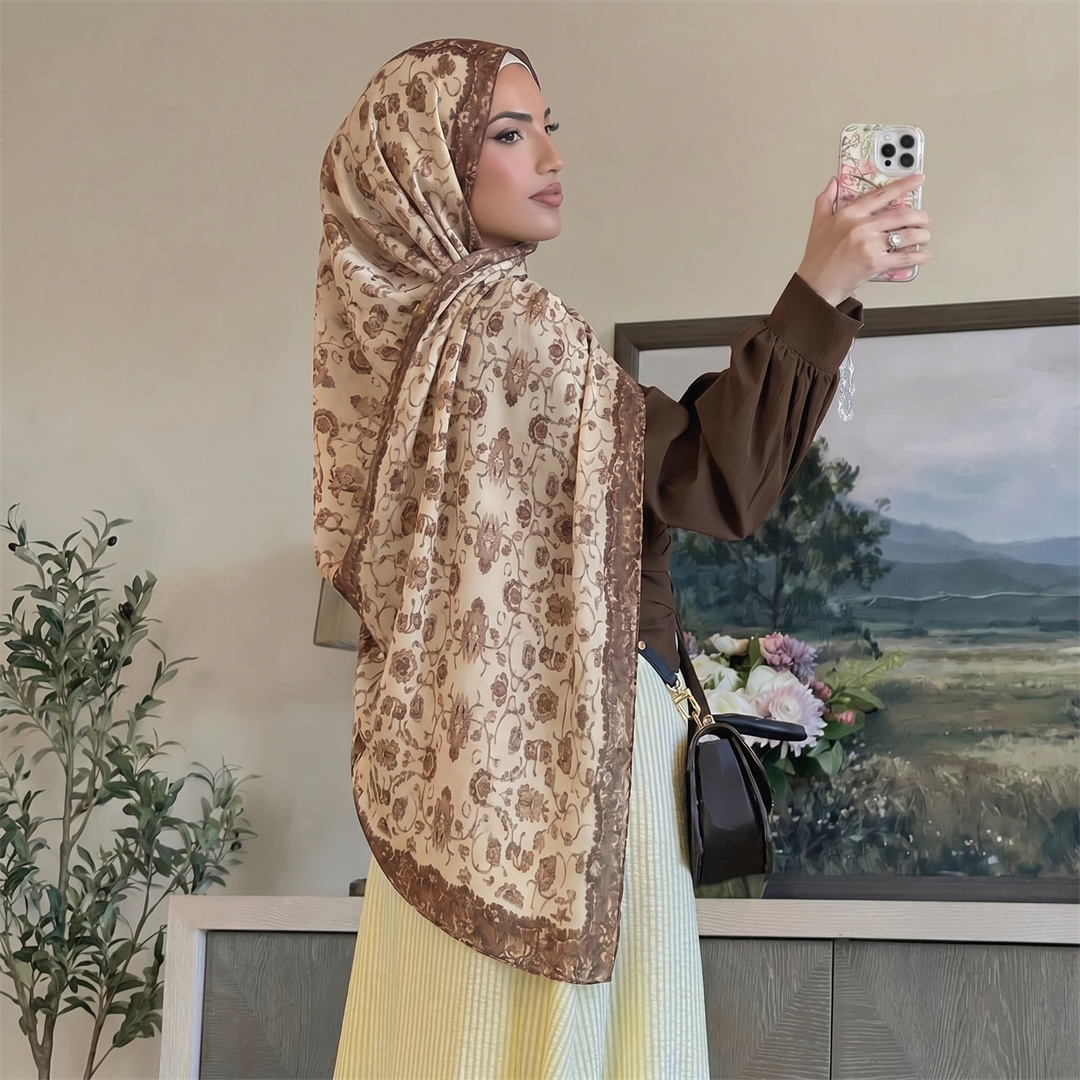 ヴィンテージ花柄プリントヒジャブ ソフト軽量ムスリム女性用ス - Vintage Fashion Prints のレビューと価格